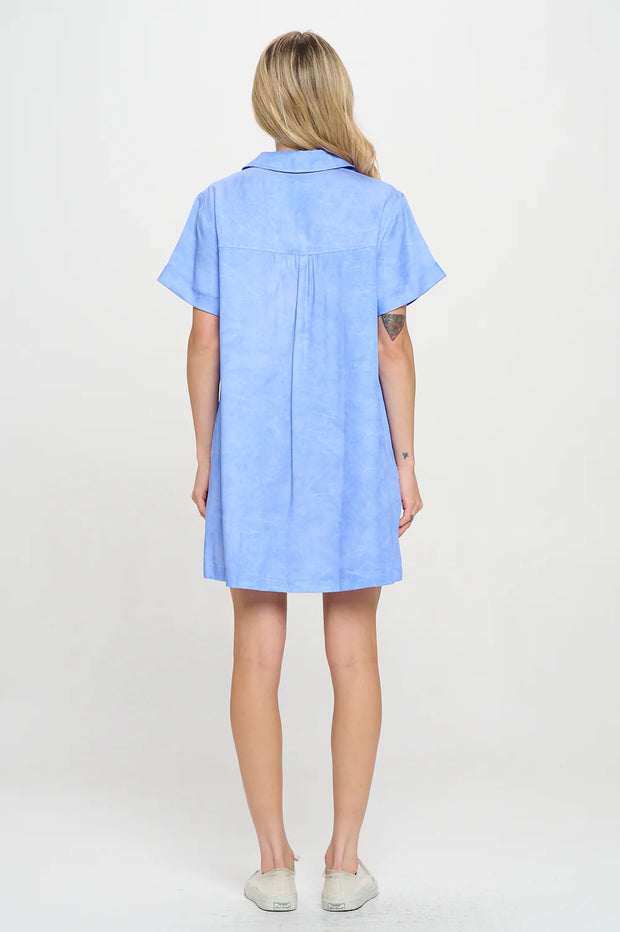 Meet Me in Santorini Aegean Waves Shirt Dress