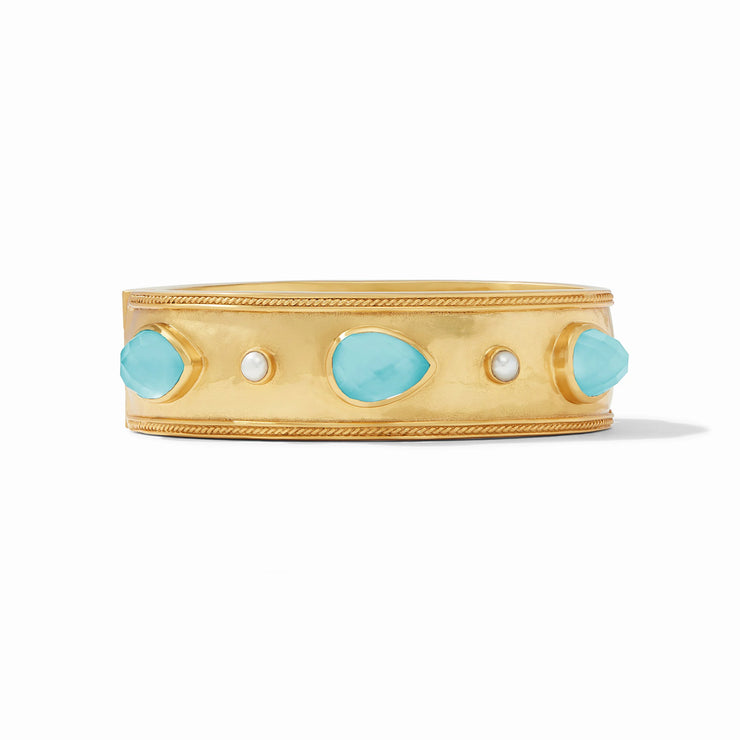 Cannes statement hinge bangle  iridescent Bahamian Blue