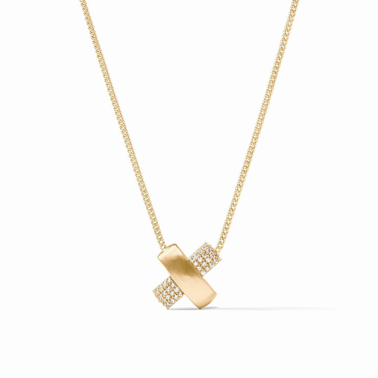 Julie Vos Catalina X Pavé Delicate Necklace Pave Cubic Zirconia SKU N564GPCZ00