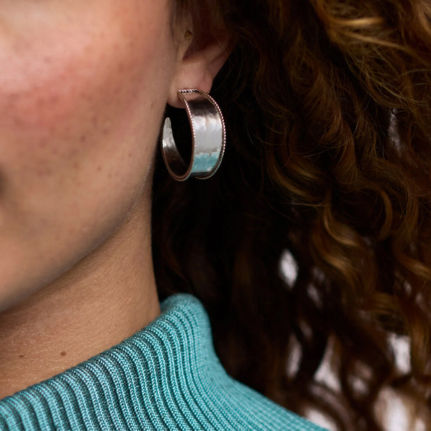 Julie Vos savoy hoop silver M