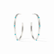 Julie Vos crescent stone hoop silver HP 36STQ-xl