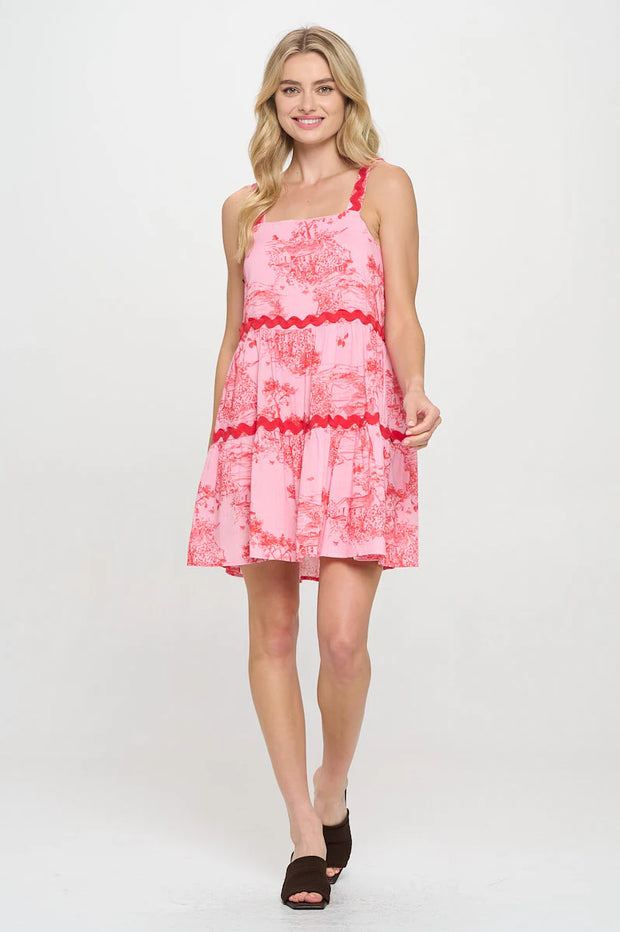 Meet Me In Santorini Sunset Cottage Ric Rac Detailed Dress SKU#MS1598D-SCO