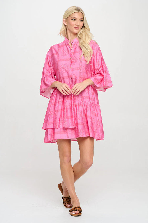 Meet Me In Santorini Solestice Glow Button Down Dress SKU#MS1590D-SGL