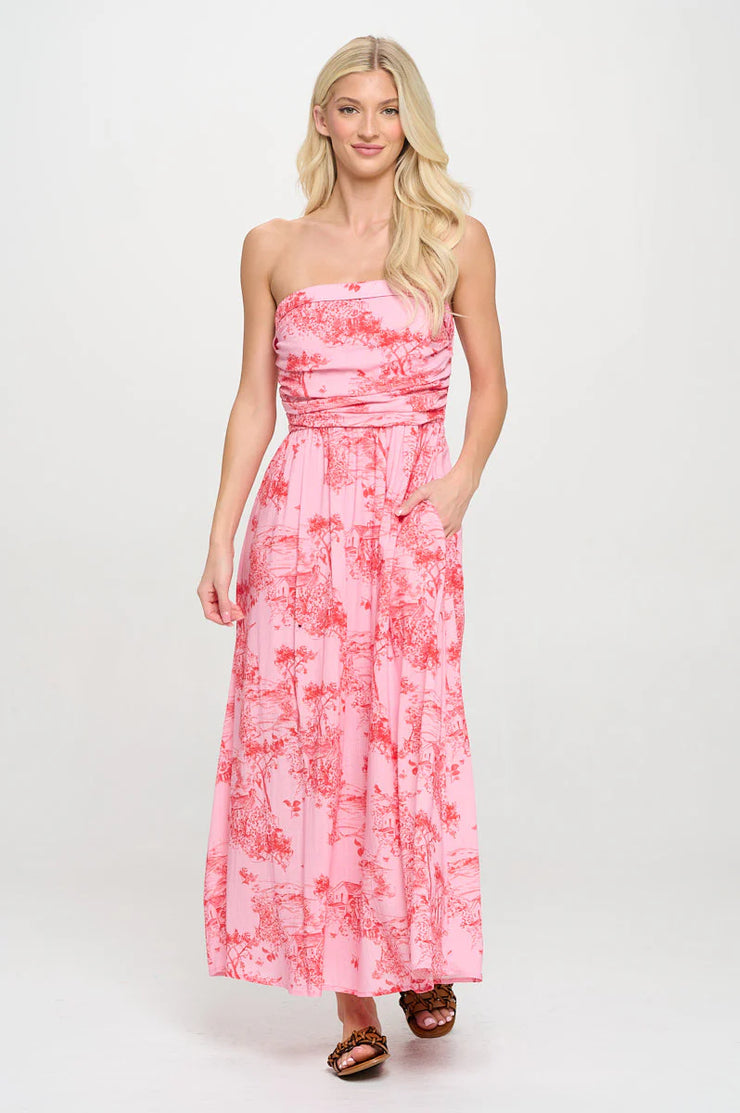Meet Me In Santorini Sunset Cottage Tube Maxi Dress SKU#MS1565D-SCO