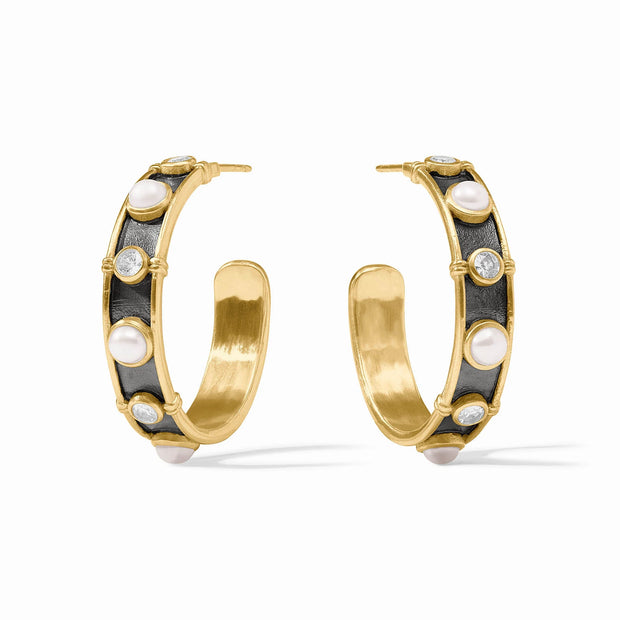Julie Vos Tribeca hoop mixed metal pearl HP1300GPL M