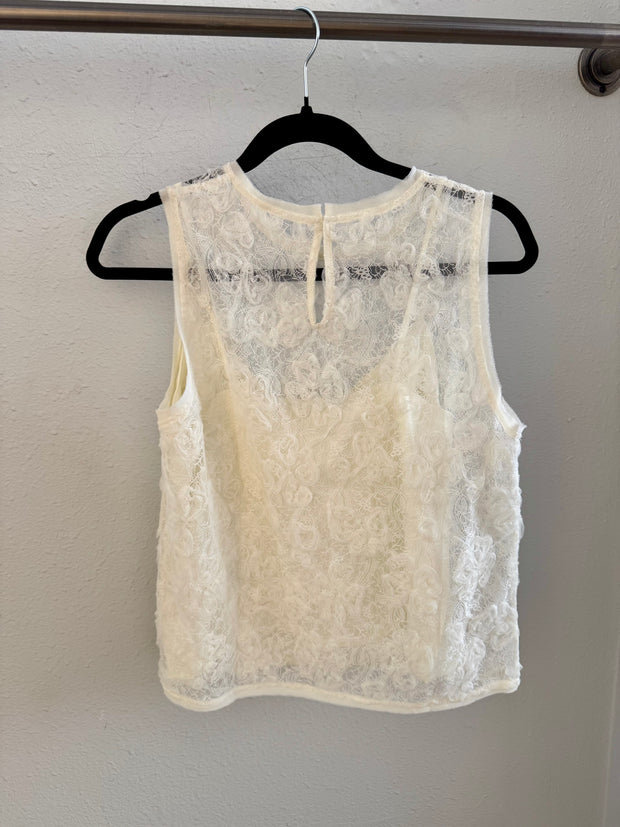 Lucy Paris Chandler Lace Top Ivory