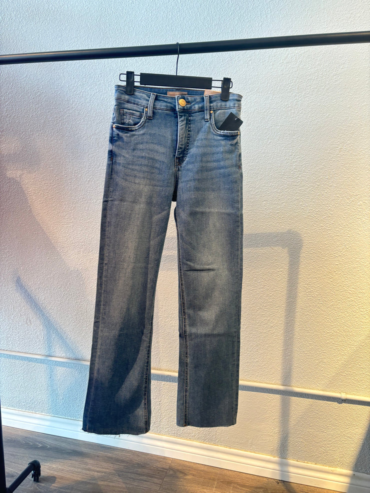 KUT High Rise Kelsey Fab Ab Fray Flare