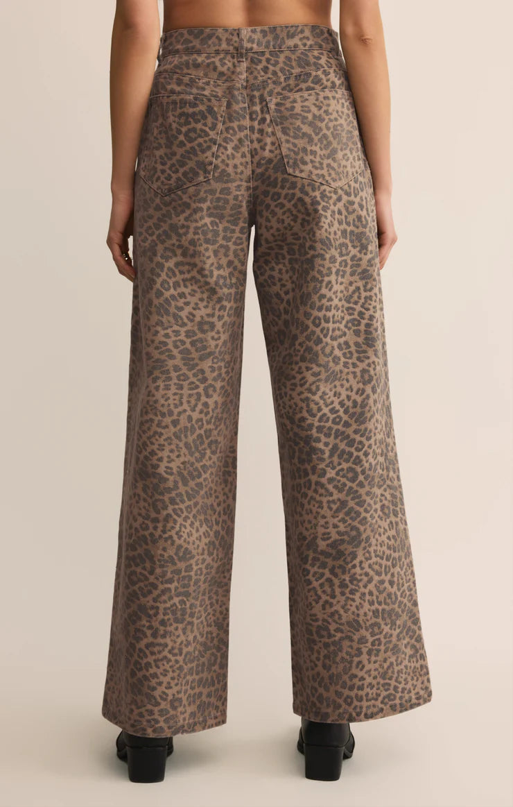 Z Supply MARLI DENIM LEOPARD PANT SKU ZP253255S