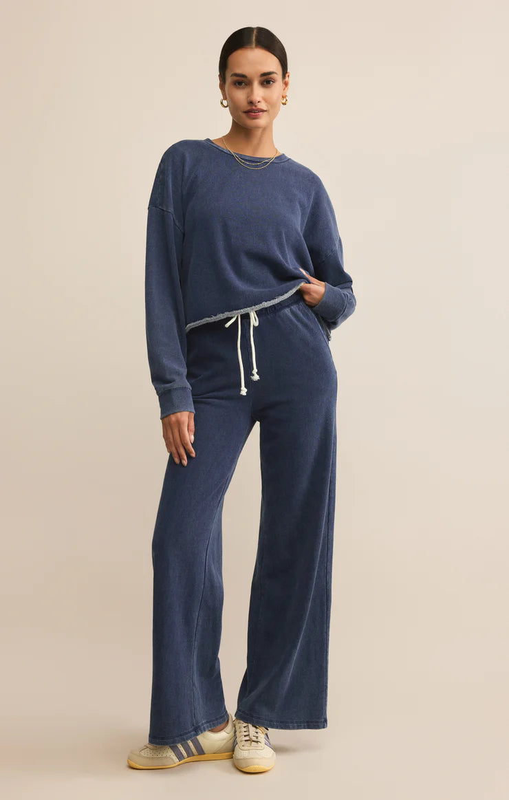 Z Supply CIRCUIT KNIT DENIM SWEATSHIRT SKU ZT254692