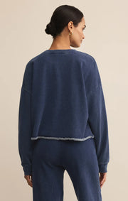 Z Supply CIRCUIT KNIT DENIM SWEATSHIRT SKU ZT254692