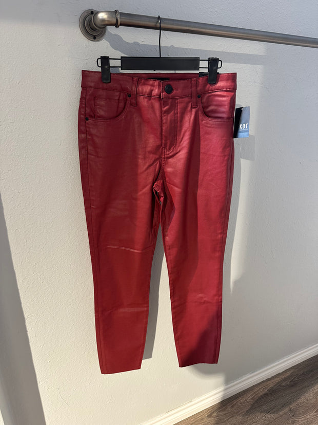 KUT from the Cloth Charlize High Rise Cigarette Leg Red