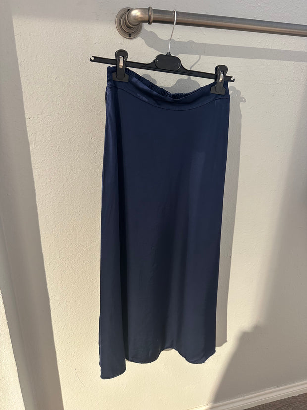 Brand Bazar Navy Silk Skirt