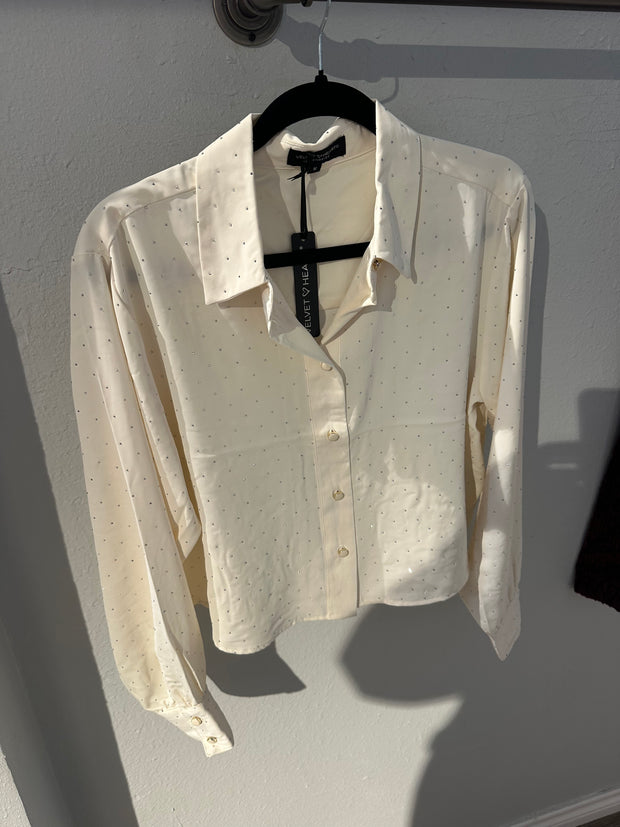 Velvet Heart Ivory Sequin Shirt