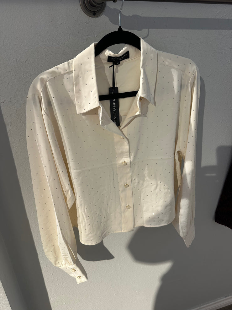 Velvet Heart Ivory Sequin Shirt