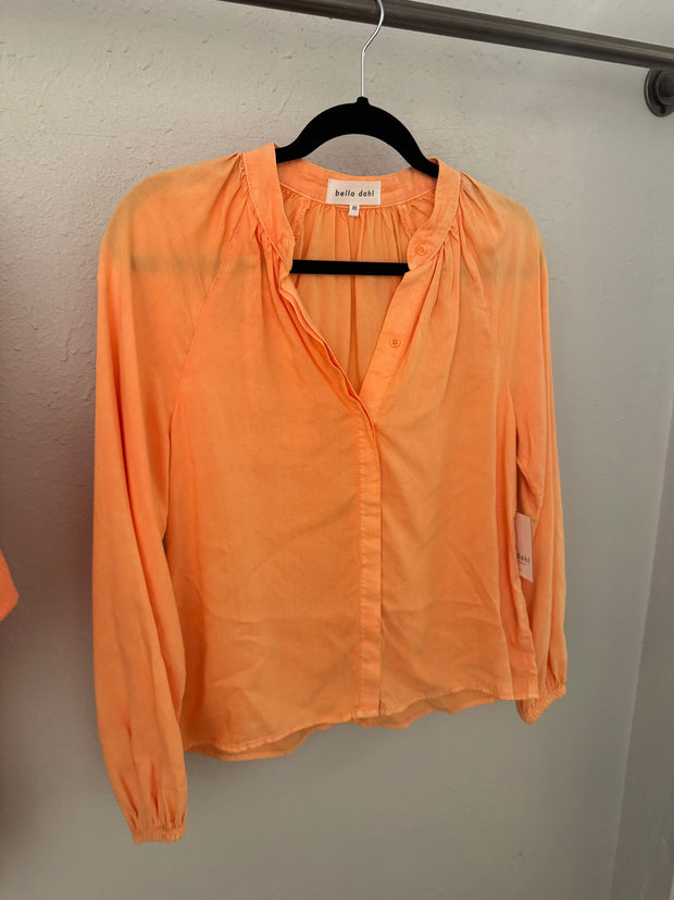 Bella Dahl Raglan Summer Peach Blouse