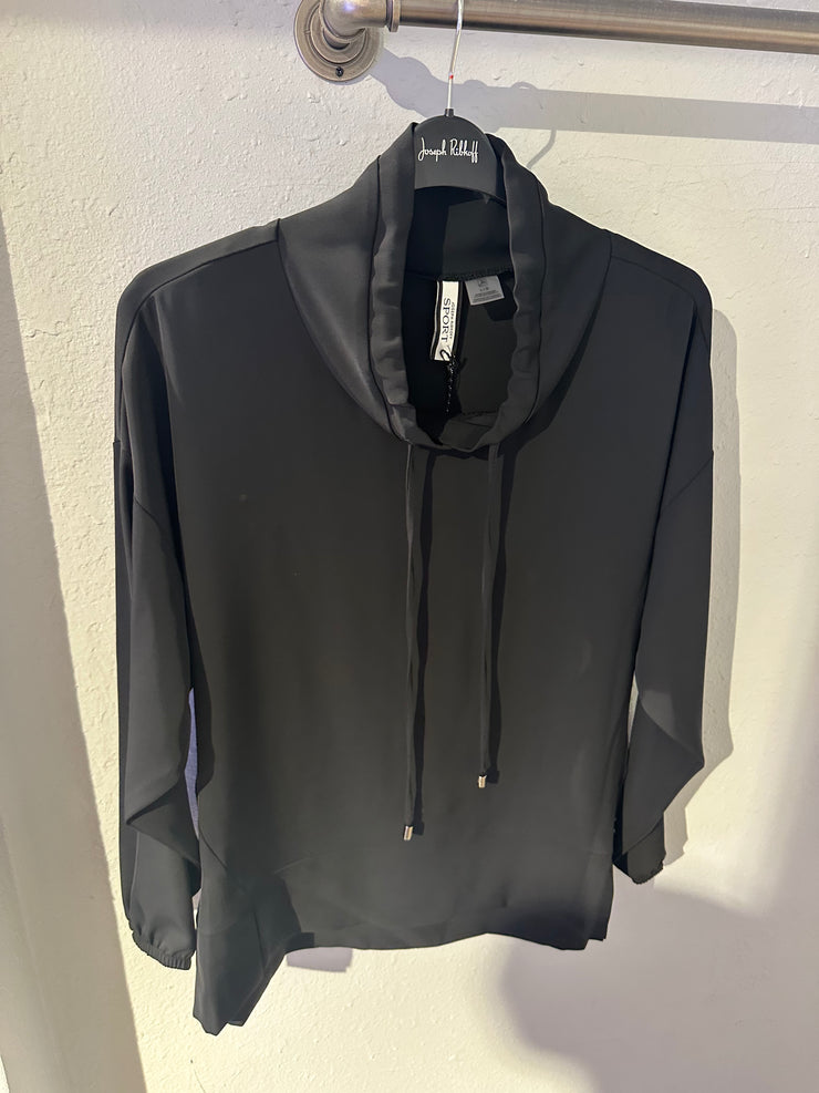 Joseph Ribkoff Sport Woven Twill Boxy Tunic With Funnel Collar 261604