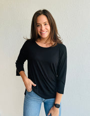 Nally & Millie Black Fine Viscose Top