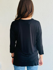 Nally & Millie Black Fine Viscose Top