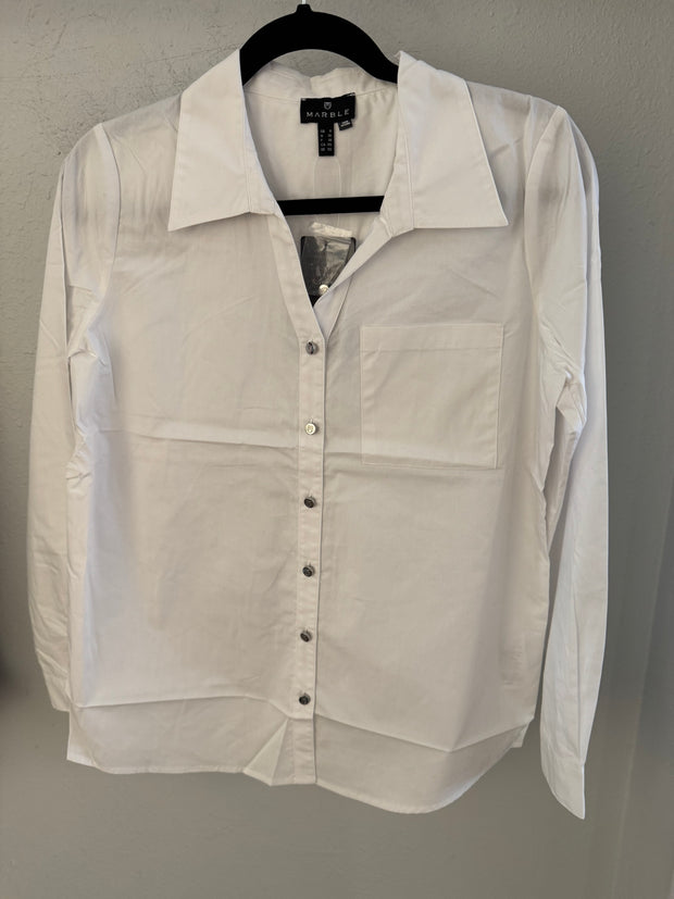 Marble F25 White Button Down- 8146