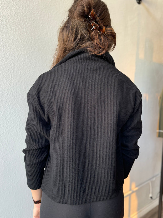 Trisha Tyler Black Zip Front Cardigan