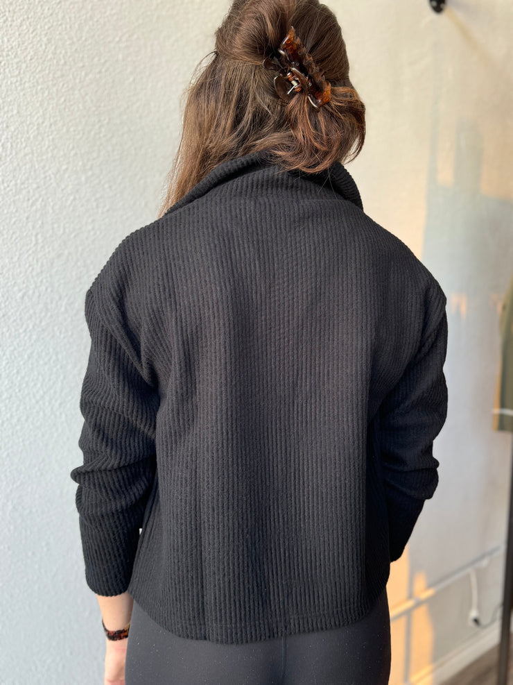 Trisha Tyler Black Zip Front Cardigan