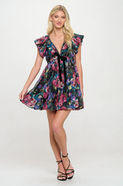 Meet Me in Santorini Secret Garden Velvet Bow Dress MS1403D-SG
