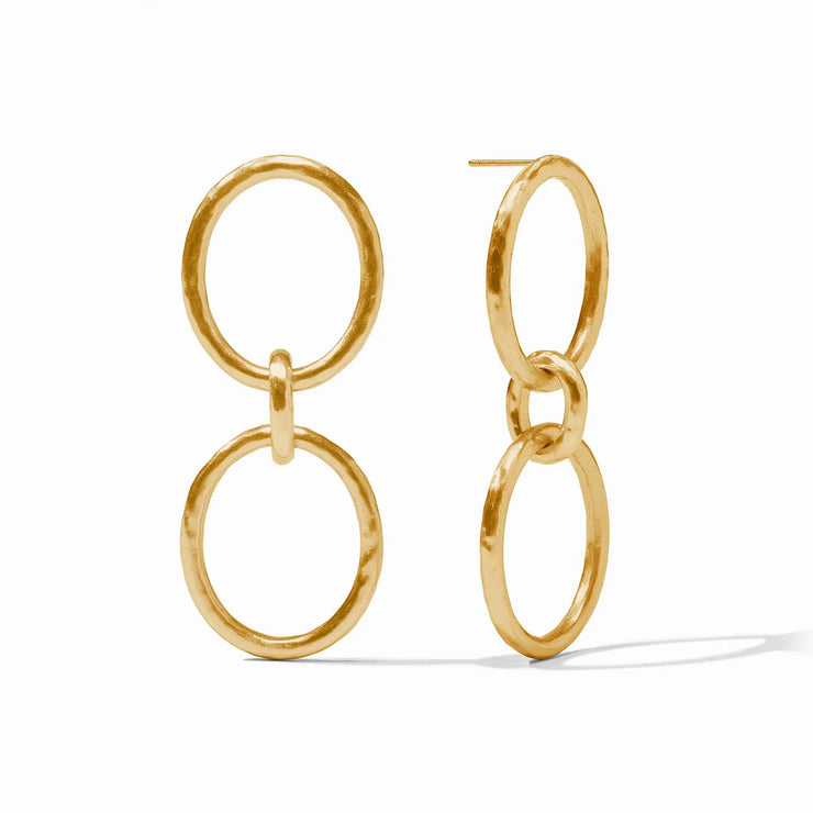 JULIE VOS CATALINA DUO LINK EARRING GOLD