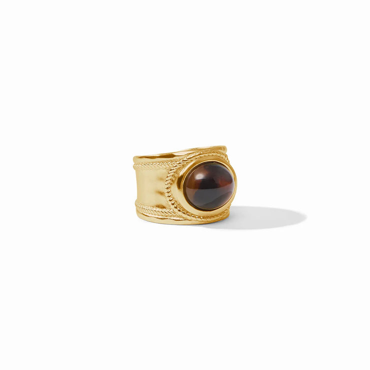 JULIE VOS MADISON RING -GOLD & ACRYLIC -TORTOISESHELL -SZ 7