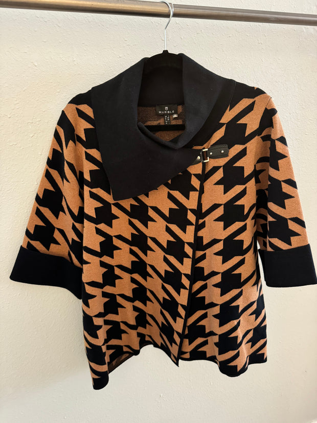 Marble 7190 Black/Tan Cardi Sweater