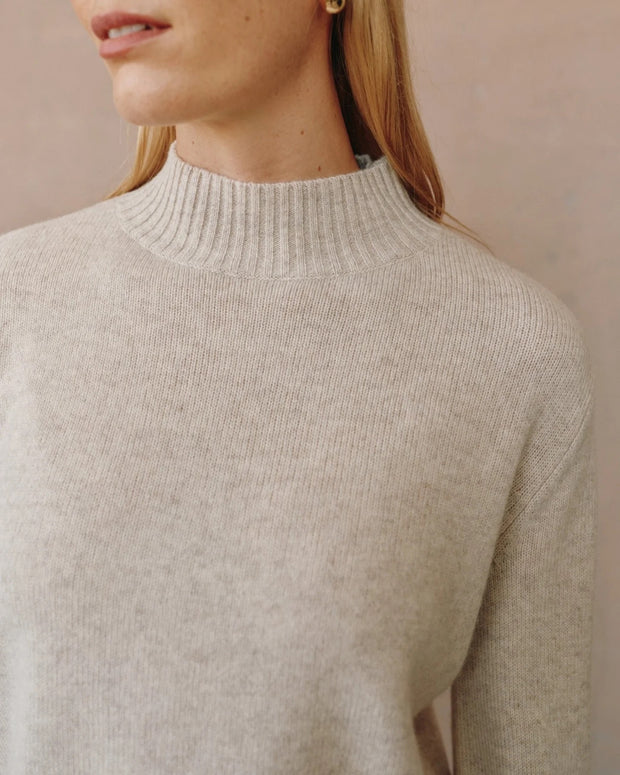 Bella Dahl Mock Neck Sweater- Ivory Oat