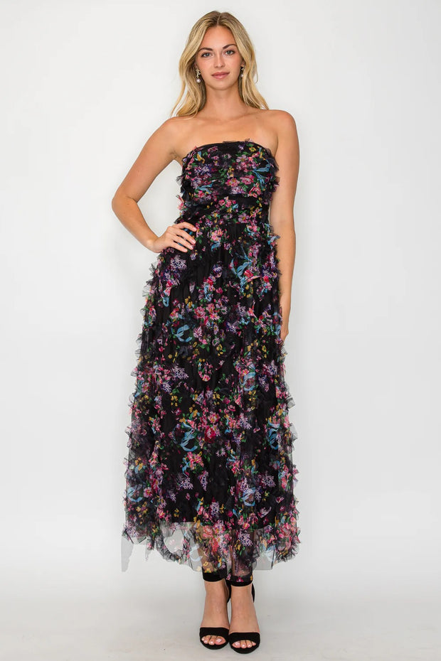 Meet Me In Santorini Whisper Bloom Tube Maxi Dress SKU MS1768D-WBL