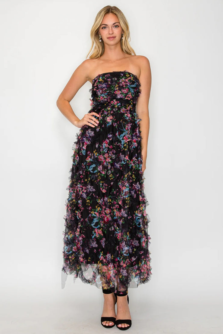 Meet Me In Santorini Whisper Bloom Tube Maxi Dress SKU MS1768D-WBL