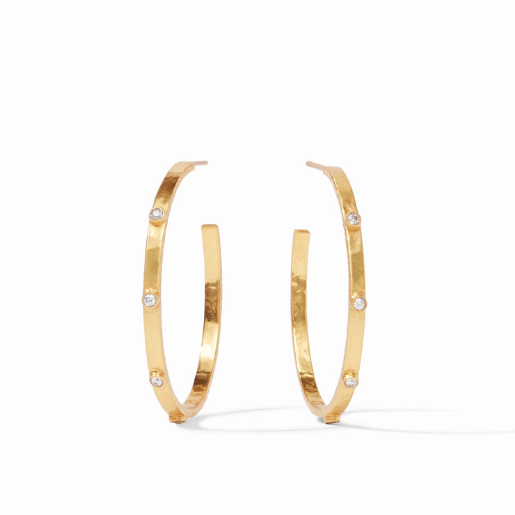 Julie Vos Crescent Stone Hoop SKU HP036GCZ-L