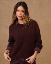 Bella Dahl Drop Shoulder Sweater Pinot Noir
