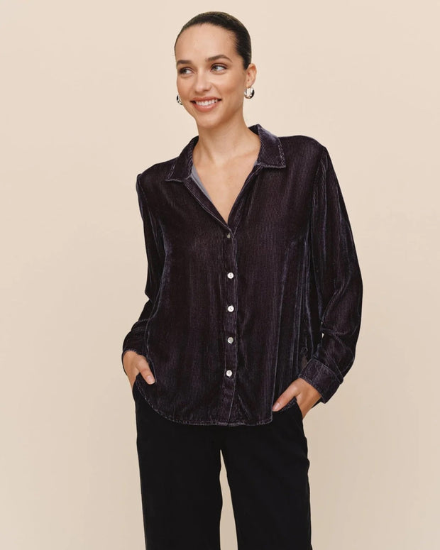 Bella Dahl Long Sleeve Clean Shirt - Arctic Smoke SKU B4923-C35-302