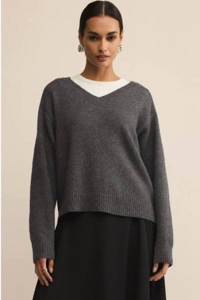 Z Supply Eloise Sweater Charcoal Heather SKU ZW254593