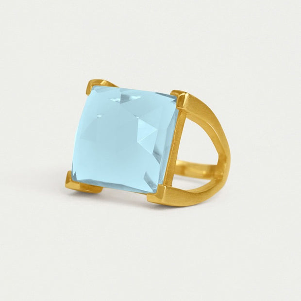 DEAN DAVIDSON Plaza Ring - Gold/Irridescent Sky Blue - Size 7 #10528-G-SBD-7