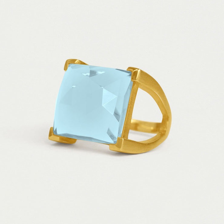 DEAN DAVIDSON Plaza Ring - Gold/Irridescent Sky Blue - Size 7 #10528-G-SBD-7