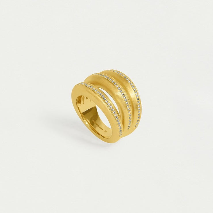 DEAN DAVIDSON Dauphine Pave Stacking Ring - Gold/White Topaz #FR96-G-WTP-7