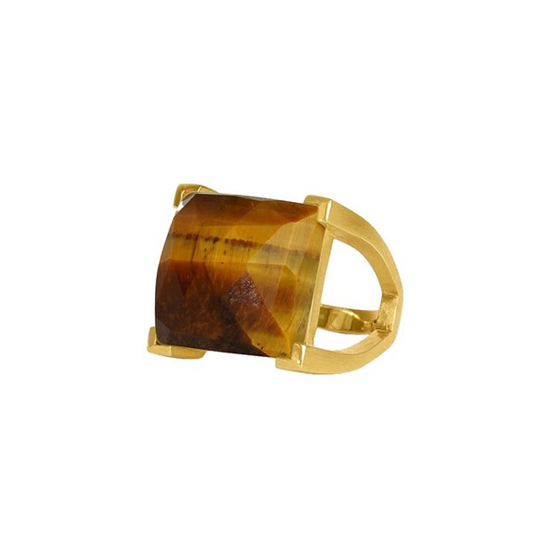 DEAN DAVIDSON Plaza Ring - Gold - Tiger Eye - Size 8 SKU 10528-G-TE-8