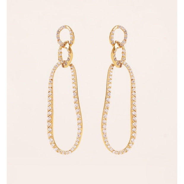 Dean Davidson PAVE CAMILLE DROP EARRINGS - Gold/White Topaz SKU E1168-G-WTP