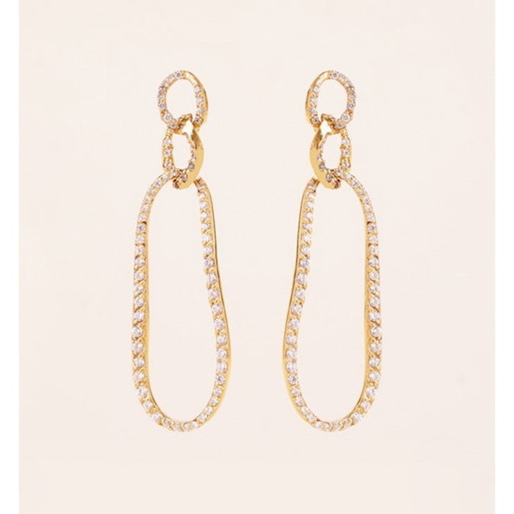 Dean Davidson PAVE CAMILLE DROP EARRINGS - Gold/White Topaz SKU E1168-G-WTP