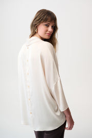 Joseph Ribkof fRecycled Satin Boxy Tunic with Cowl Collar 254217