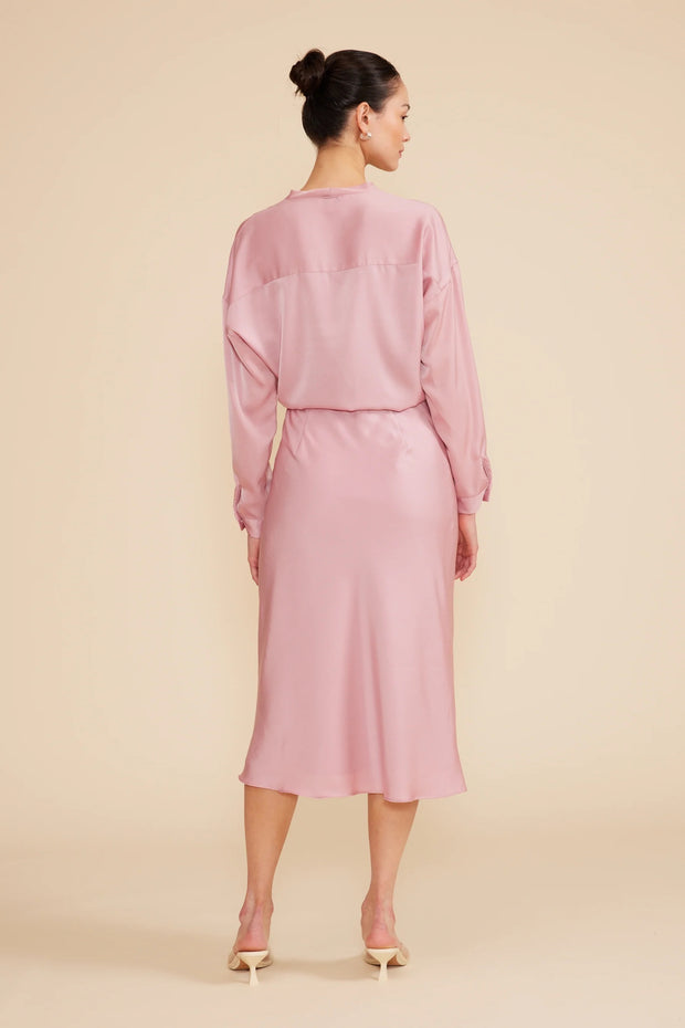 Lucy Paris Adonia Bias Skirt- Rose Pink T4915-5