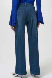 Joseph Ribkoff Classic Wide Leg Jeans with Rhinestones 254921