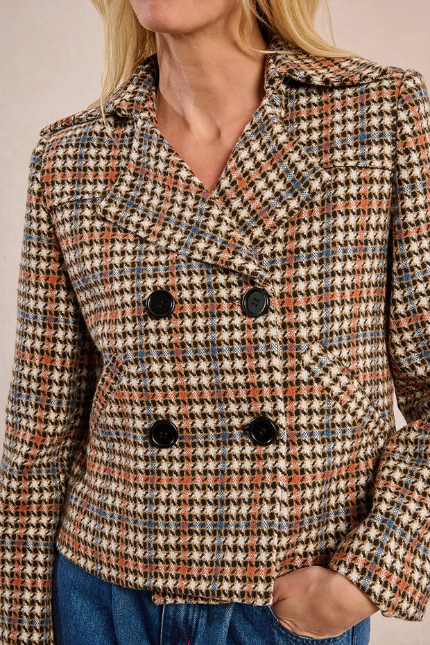 Molly Bracken LADIES WOVEN COAT SKU P1831ADH-BROWN