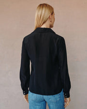 Bella Dahl Ruffle Blouse- Black