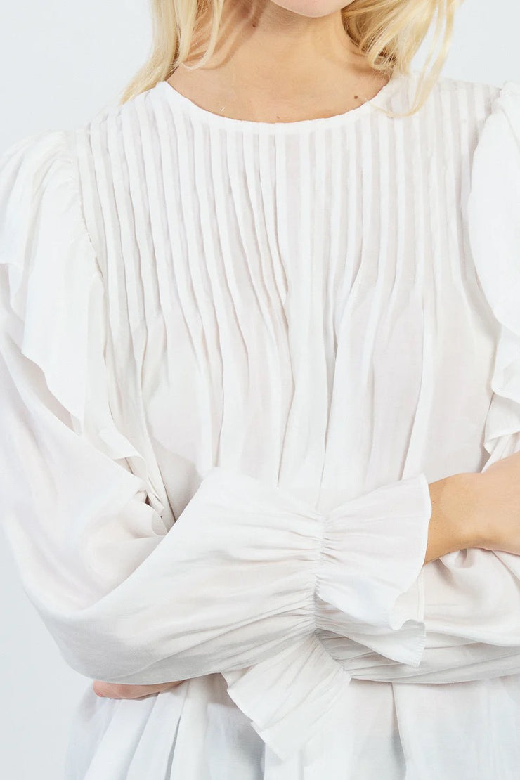 Molly Bracken YOUNG LADIES WOVEN BLOUSE SKU TLF152DN-WHITE