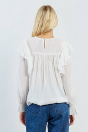 Molly Bracken YOUNG LADIES WOVEN BLOUSE SKU TLF152DN-WHITE