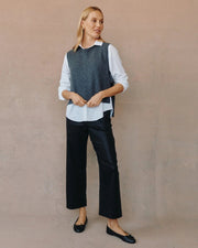 Bella Dahl Side Tie Vest -Charcoal